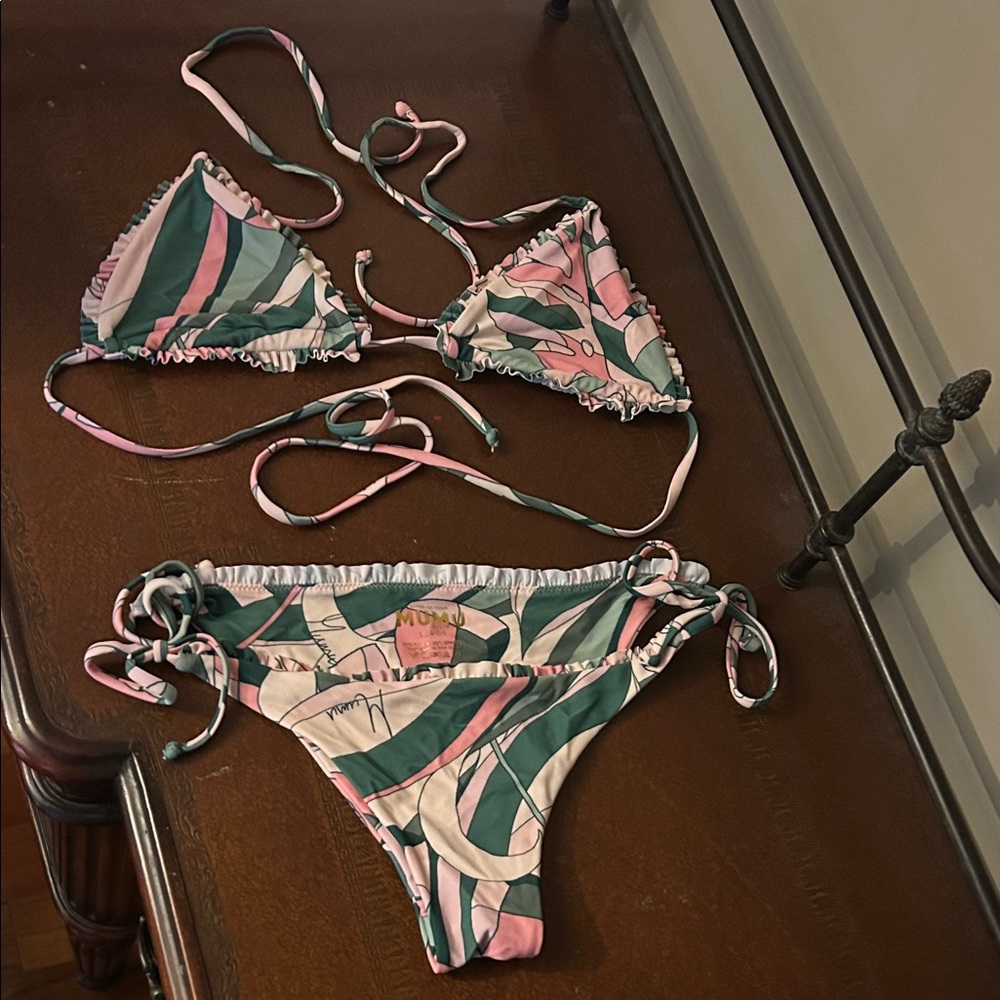 Show Me Your MuMu Pink and Green Bikini